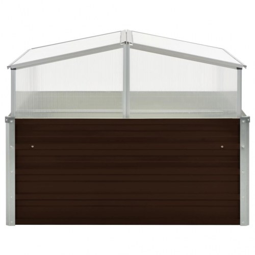 Drivhus 100 × 100 × 85 cm - galvaniseret stål, brun