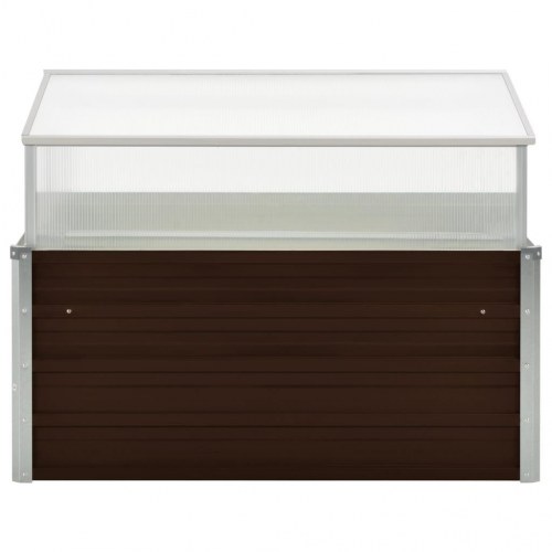 Drivhus 100 × 100 × 85 cm - galvaniseret stål, brun