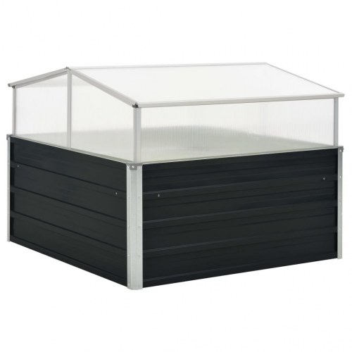 Drivhus 100 × 100 × 77 cm - galvaniseret stål, antracitgrå
