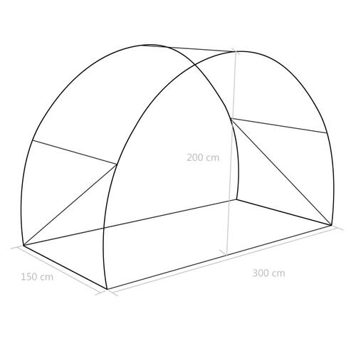 Drivhus 4,5 m² 300x150x200 cm