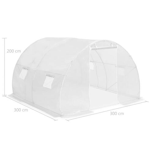Drivhus 9 m² 300x300x200 cm