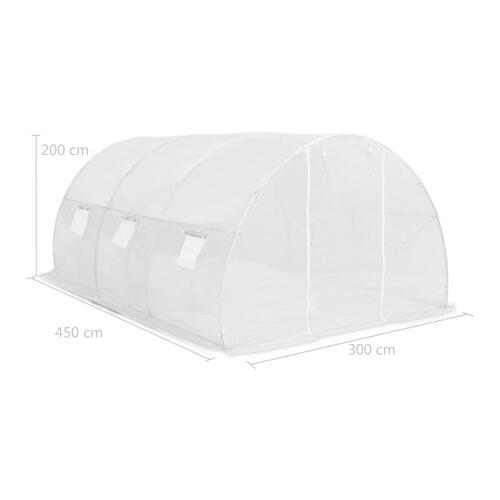 Drivhus 13,5 m² 450x300x200 cm