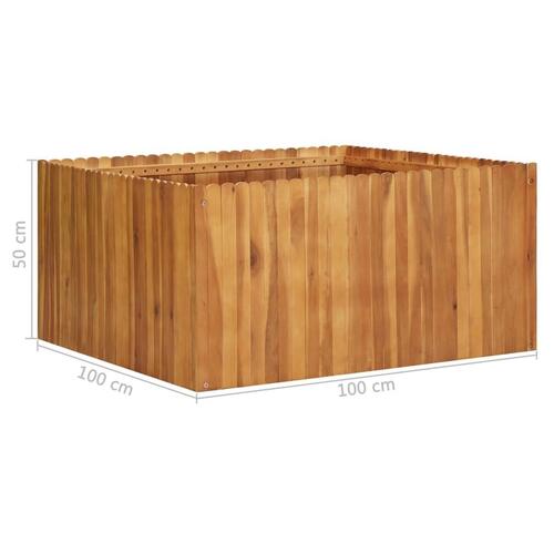 Hævet plantekasse 100x100x50 cm massivt akacietræ