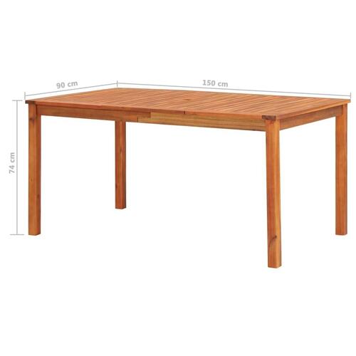 Havebord 150 x 90 x 74 cm massivt akacietræ