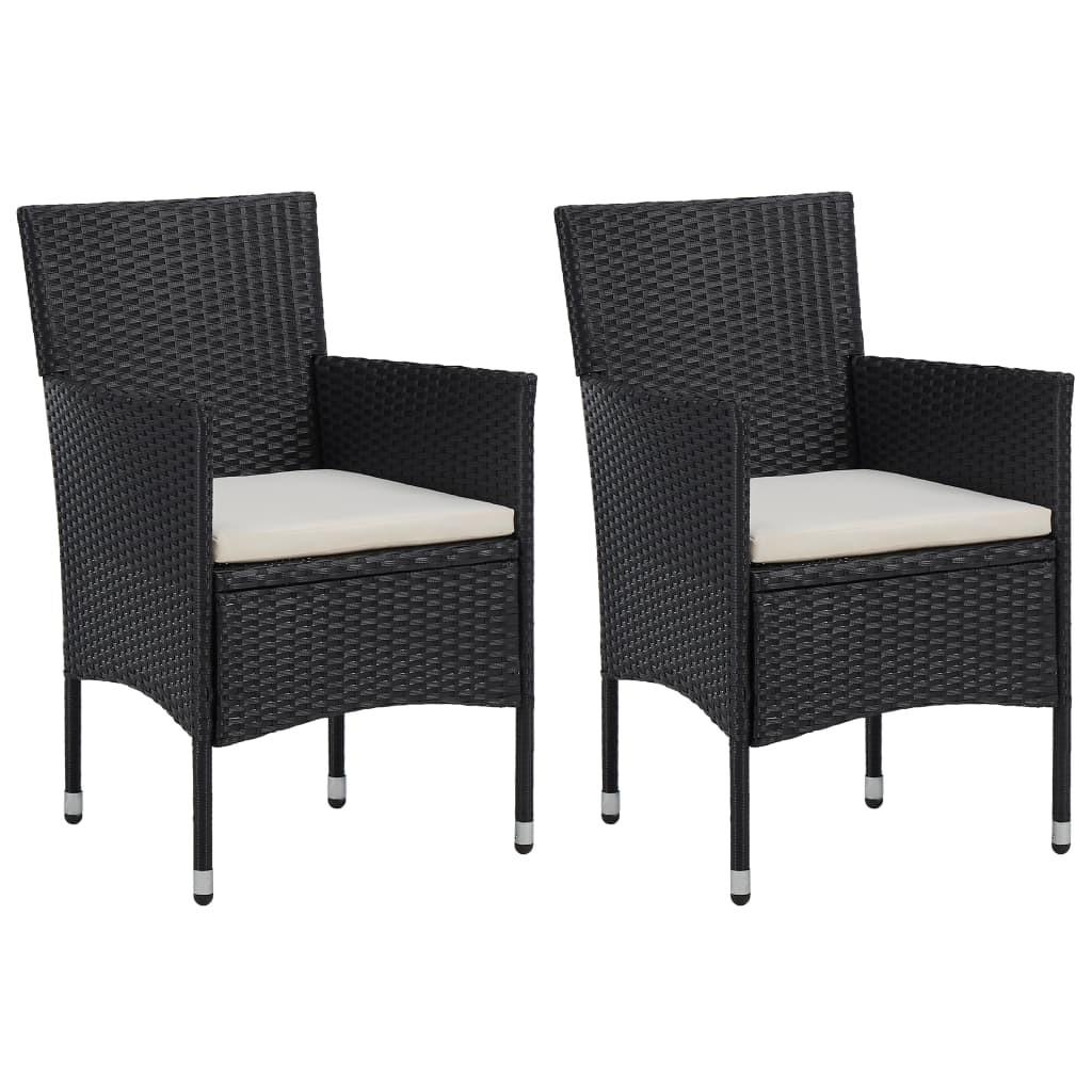 Havestole 2 stk. polyrattan sort