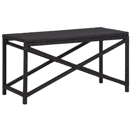 Havebænk 80 cm polyrattan sort