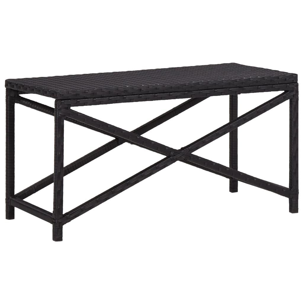 Havebænk 80 cm polyrattan sort