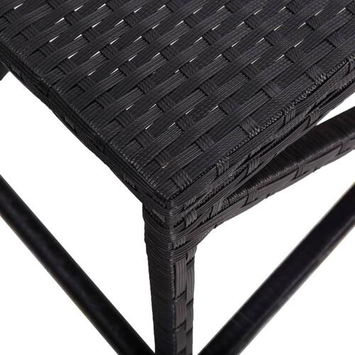 Havebænk 80 cm polyrattan sort