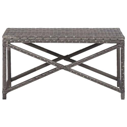Havebænk 80 cm polyrattan grå