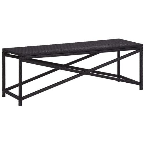 Havebænk 120 cm polyrattan sort