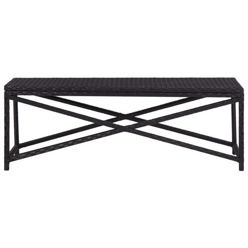 Havebænk 120 cm polyrattan sort