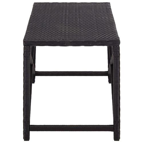 Havebænk 120 cm polyrattan sort