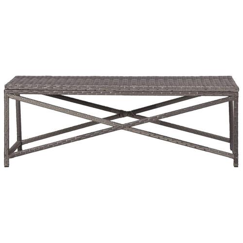 Havebænk 120 cm polyrattan grå