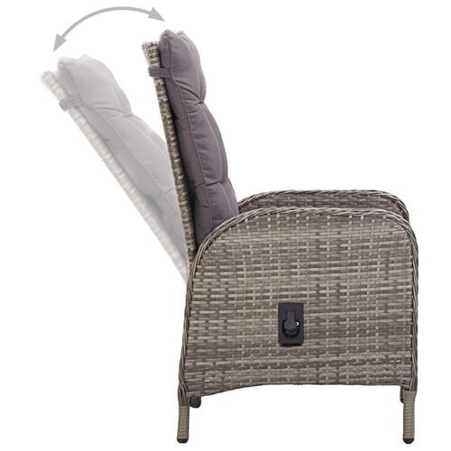 Udendørs stole 2 stk. polyrattan grå