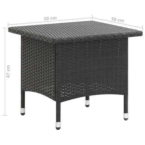Tebord 50 x 50 x 47 cm polyrattan sort