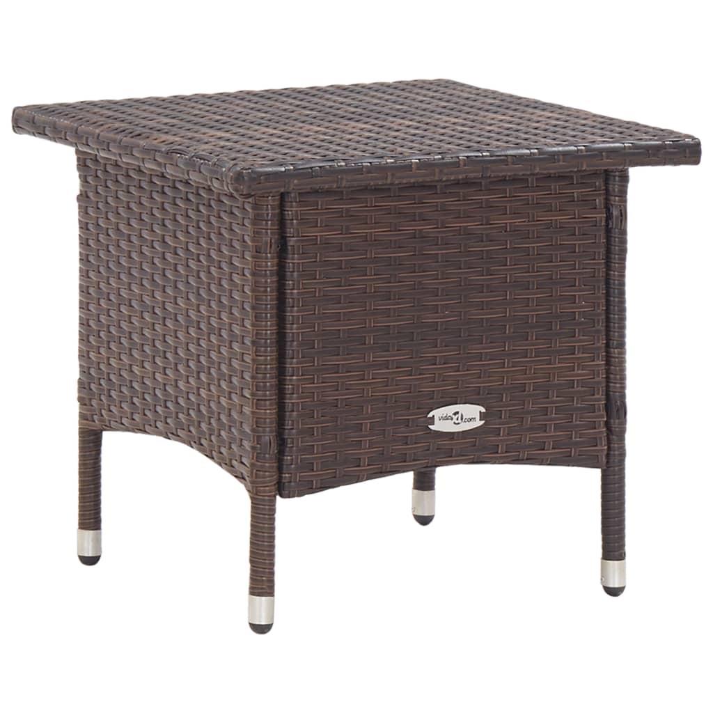 Tebord 50 x 50 x 47 cm polyrattan brun