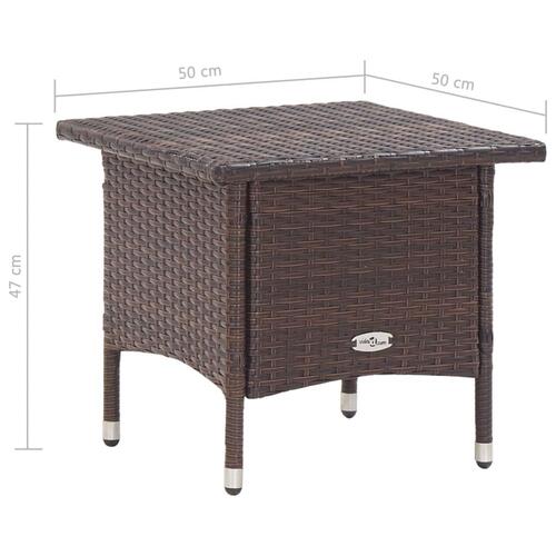 Tebord 50 x 50 x 47 cm polyrattan brun
