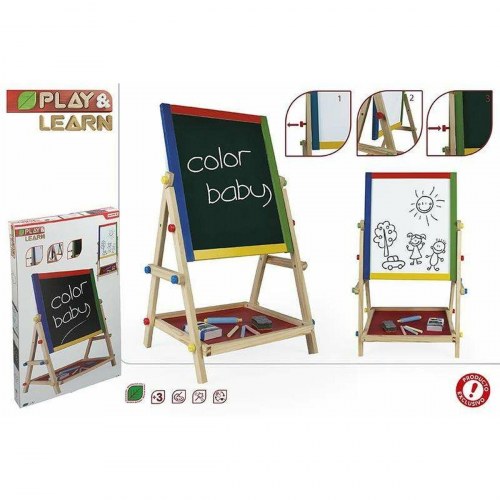 Dobbeltsidet tavle med tilbehør - 65 × 38 cm (hvid/sort)