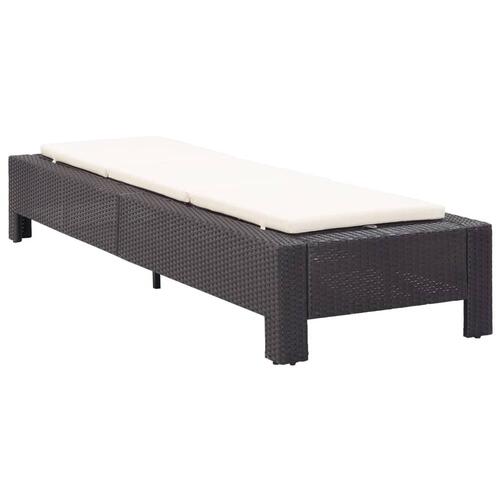 Solseng med hynde polyrattan sort