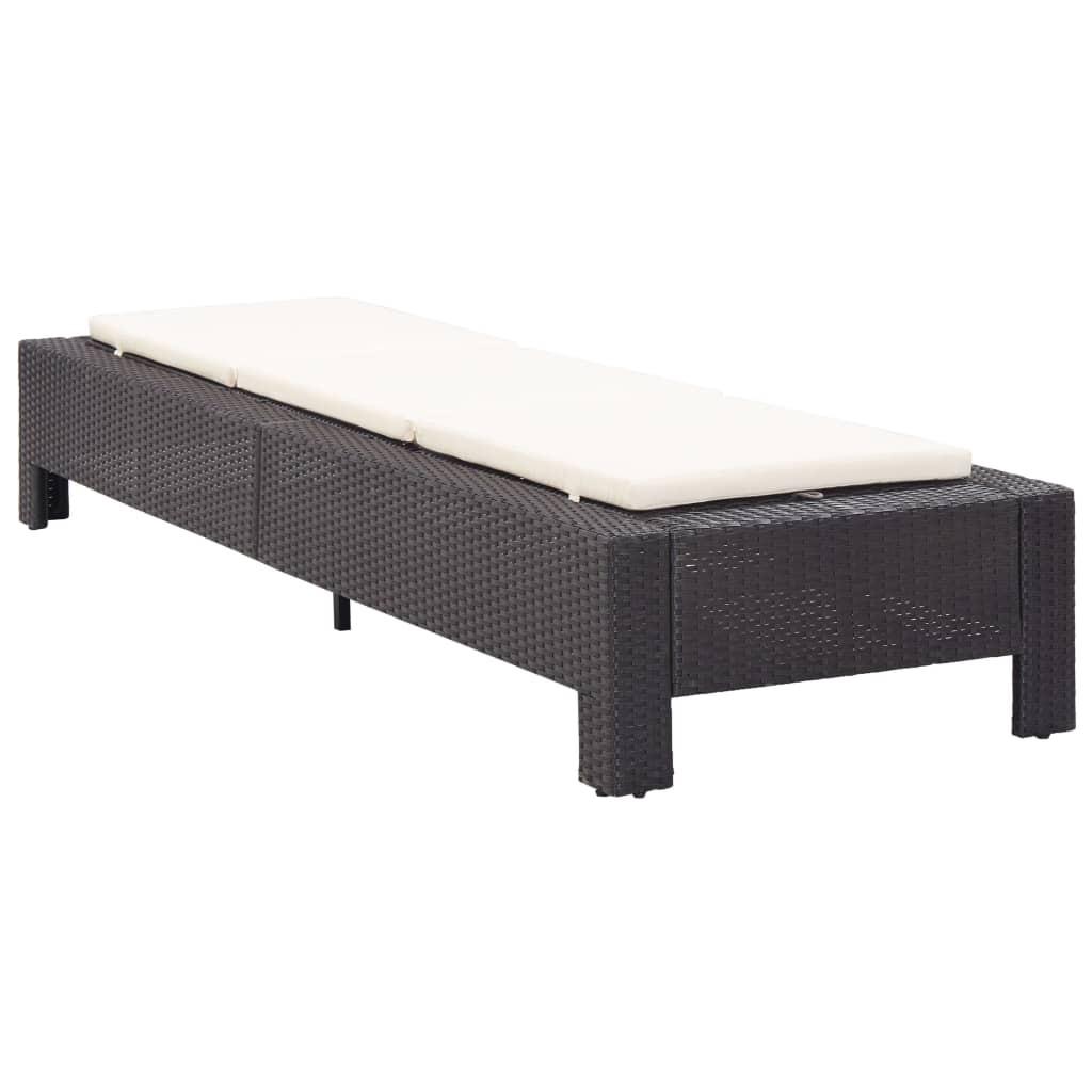 Solseng med hynde polyrattan sort