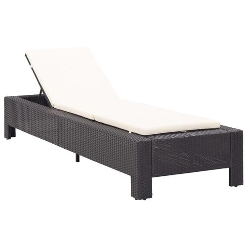 Solseng med hynde polyrattan sort