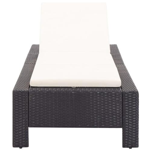 Solseng med hynde polyrattan sort