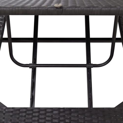 Solseng med hynde polyrattan sort