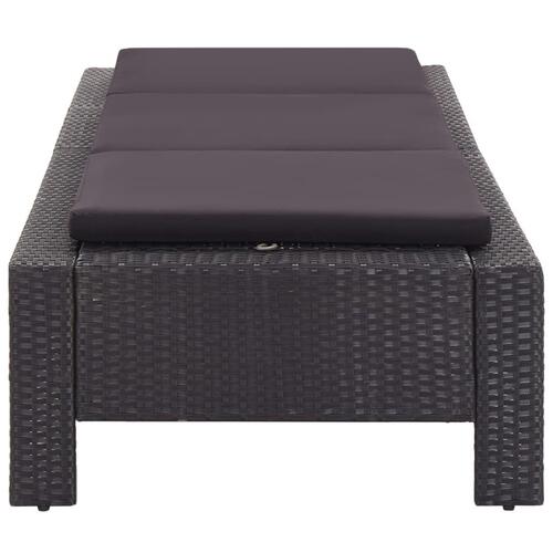 Solseng med hynde polyrattan sort