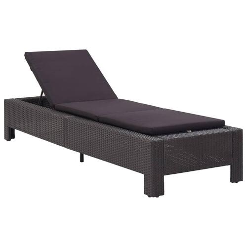 Solseng med hynde polyrattan sort