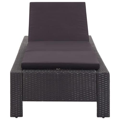 Solseng med hynde polyrattan sort
