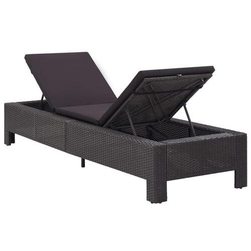 Solseng med hynde polyrattan sort