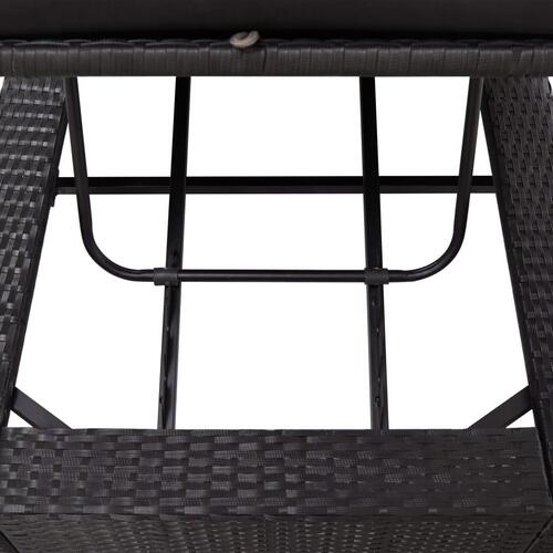 Solseng med hynde polyrattan sort