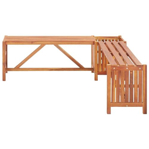Hjørnebænk med plantekasse 117x117x40 cm massivt akacietræ