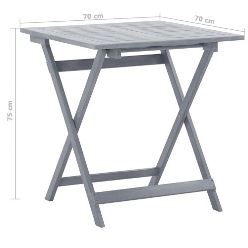 Foldbart havebord 70 x 70 x 75 cm massivt akacietræ