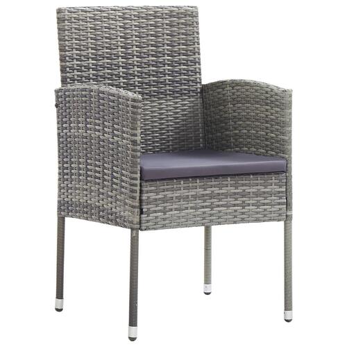 Havestole 2 stk. polyrattan antracitgrå