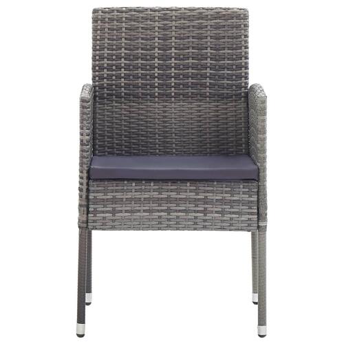 Havestole 2 stk. polyrattan antracitgrå