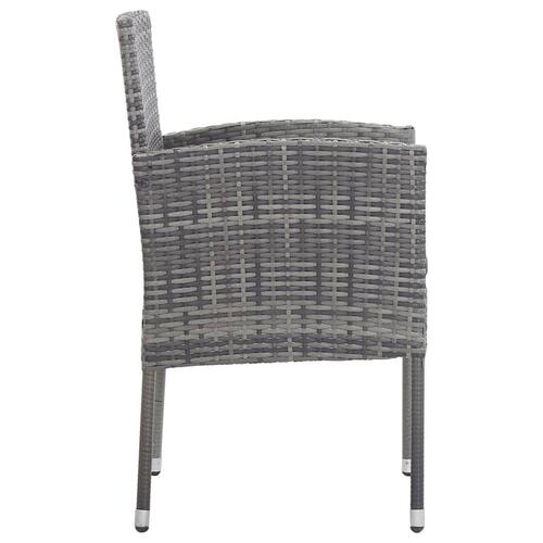 Havestole 2 stk. polyrattan antracitgrå