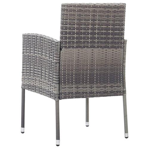 Havestole 2 stk. polyrattan antracitgrå