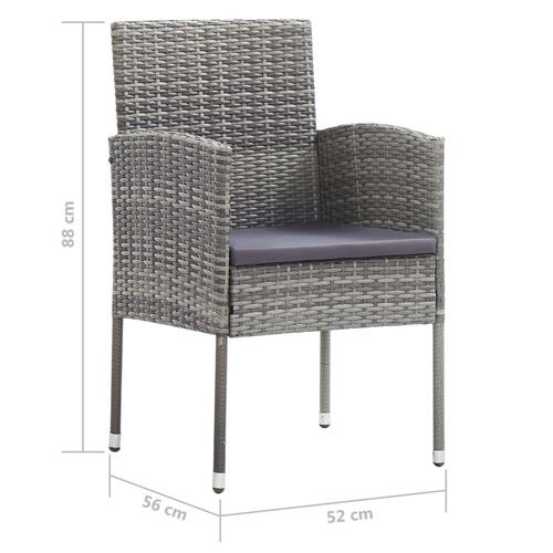 Havestole 2 stk. polyrattan antracitgrå