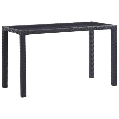 Havebord 123 x 60 x 74 cm polyrattan sort