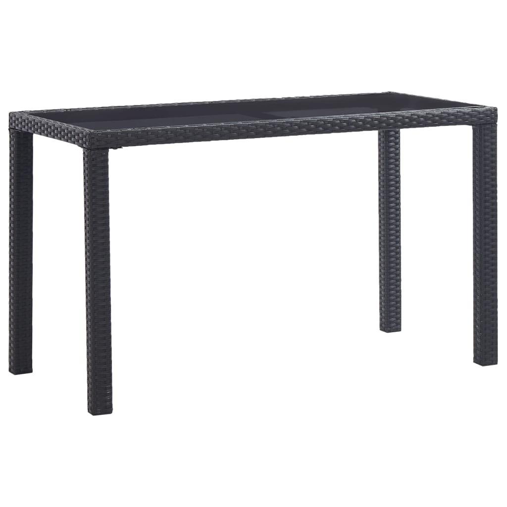 Havebord 123 x 60 x 74 cm polyrattan sort