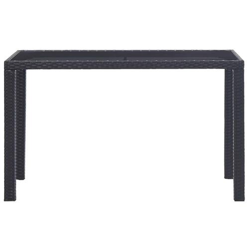 Havebord 123 x 60 x 74 cm polyrattan sort