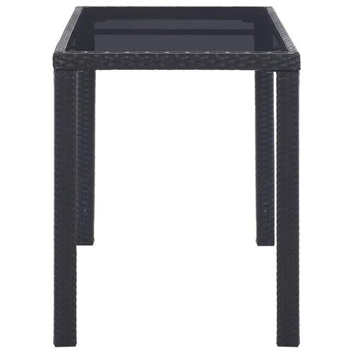 Havebord 123 x 60 x 74 cm polyrattan sort