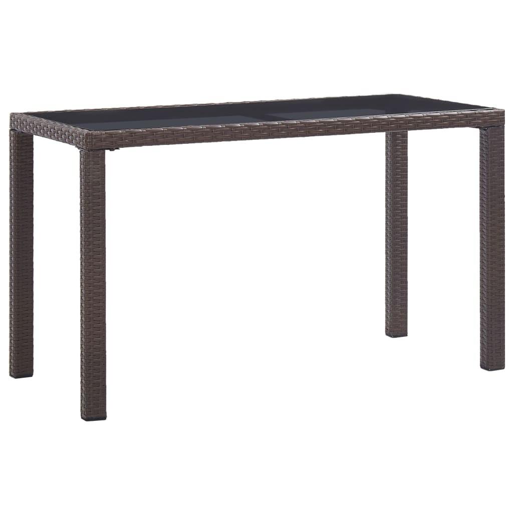Havebord 123 x 60 x 74 cm polyrattan brun