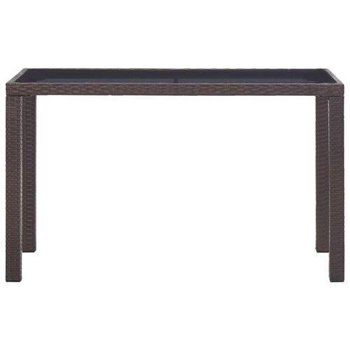 Havebord 123 x 60 x 74 cm polyrattan brun