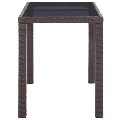 Havebord 123 x 60 x 74 cm polyrattan brun
