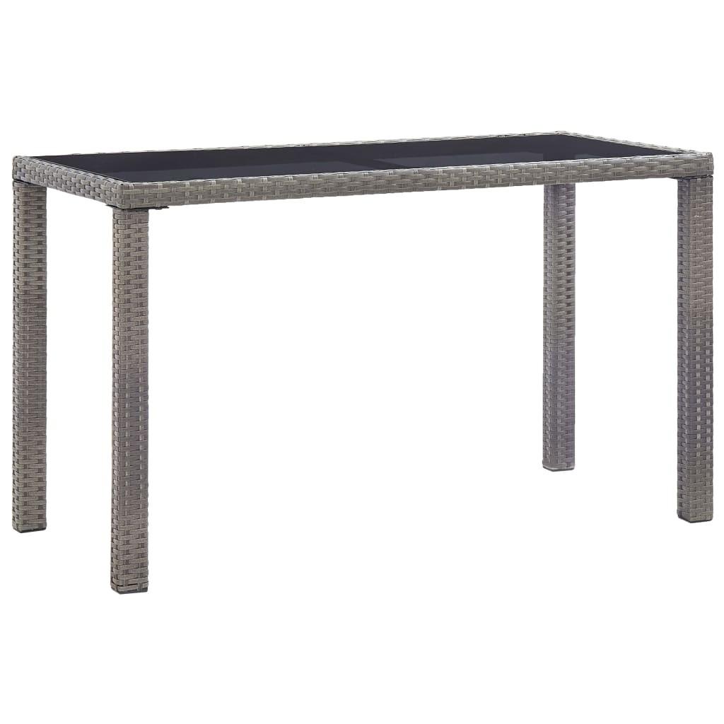 Havebord 123 x 60 x 74 cm polyrattan antracitgrå