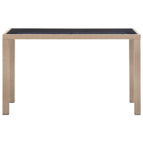 Havebord 123x60x74 cm polyrattan beige