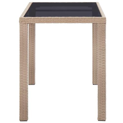 Havebord 123x60x74 cm polyrattan beige