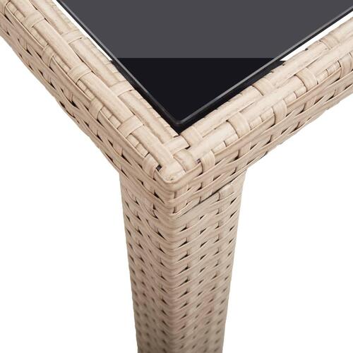Havebord 123x60x74 cm polyrattan beige